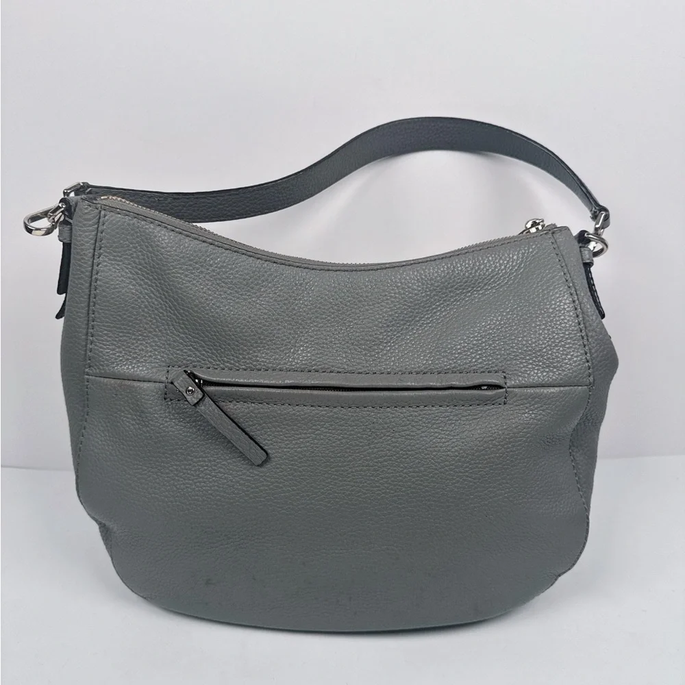 Kate Spade Cobble Hill Gray Pebbled Leather Zip Closure Crossbody Shoulder Bag
